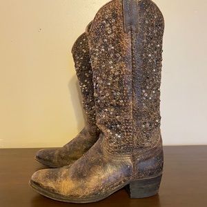 Frye Deborah Studded Cowgirl Boots